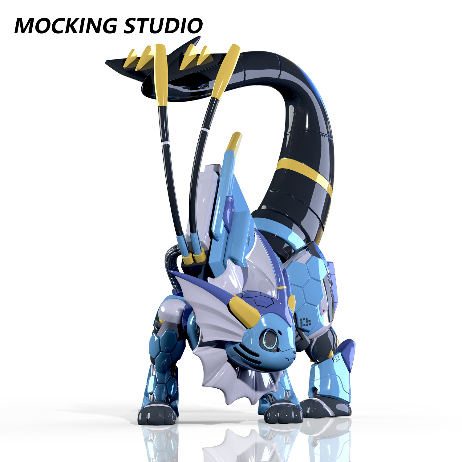 「Pre-order」Mocking Studio×Marcus Hii 22cm Mecha Vaporeon Figure, shipping in 2026Q2 - Image 4