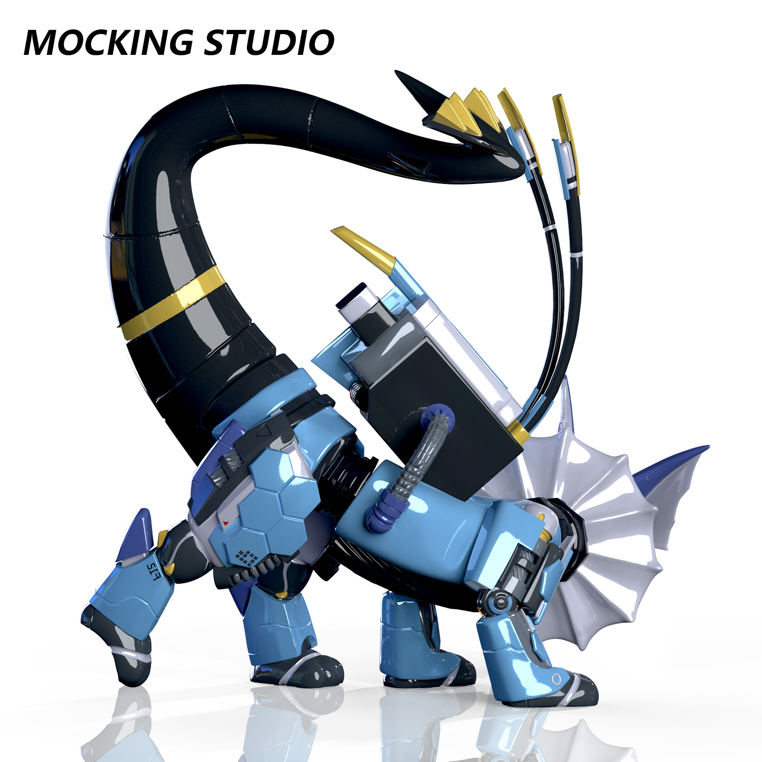 「Pre-order」Mocking Studio×Marcus Hii 22cm Mecha Vaporeon Figure, shipping in 2026Q2 - Image 3